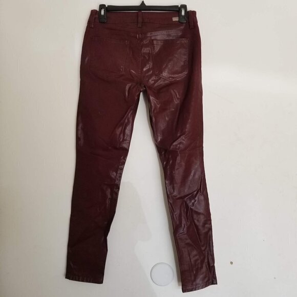 Level 99 Liza Coated Skinny Jeans Vixen Wine Sz 28 - Picture 5 of 12
